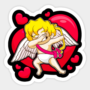 Valentines Day Dabbing Cupid Sticker